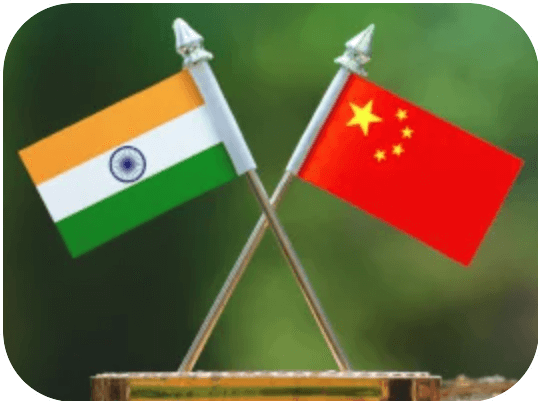 'india - China flags'